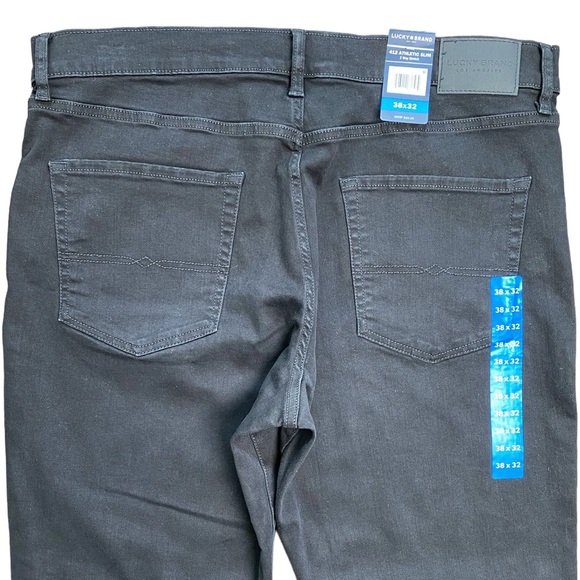 Lucky Brand Men’s Black Ink 412 Athletic Slim Mid-Rise Denim Jeans Size 38x32 - Picture 7 of 14